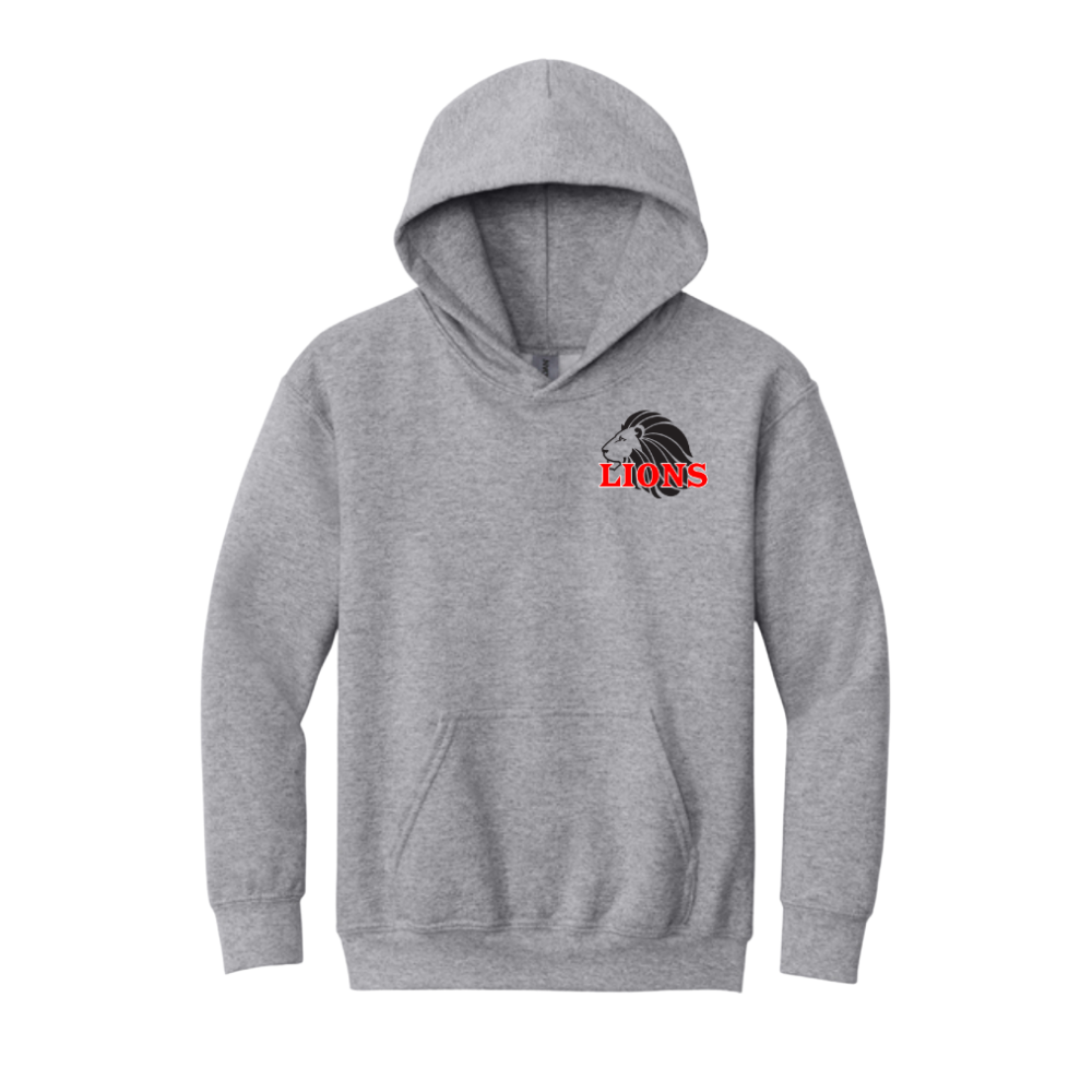 alt="Lions youth sweatshirt, Gildan Youth Heavy Blend Hooded Sweatshirt"